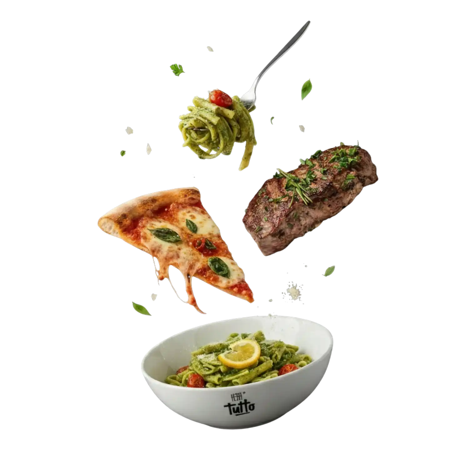 Steak pizza pasta teller